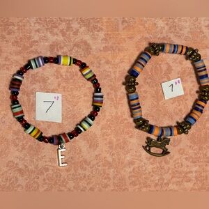 Bundle Of 2 Handmade Heishi Bead Multicolor  Color  Bracelet
